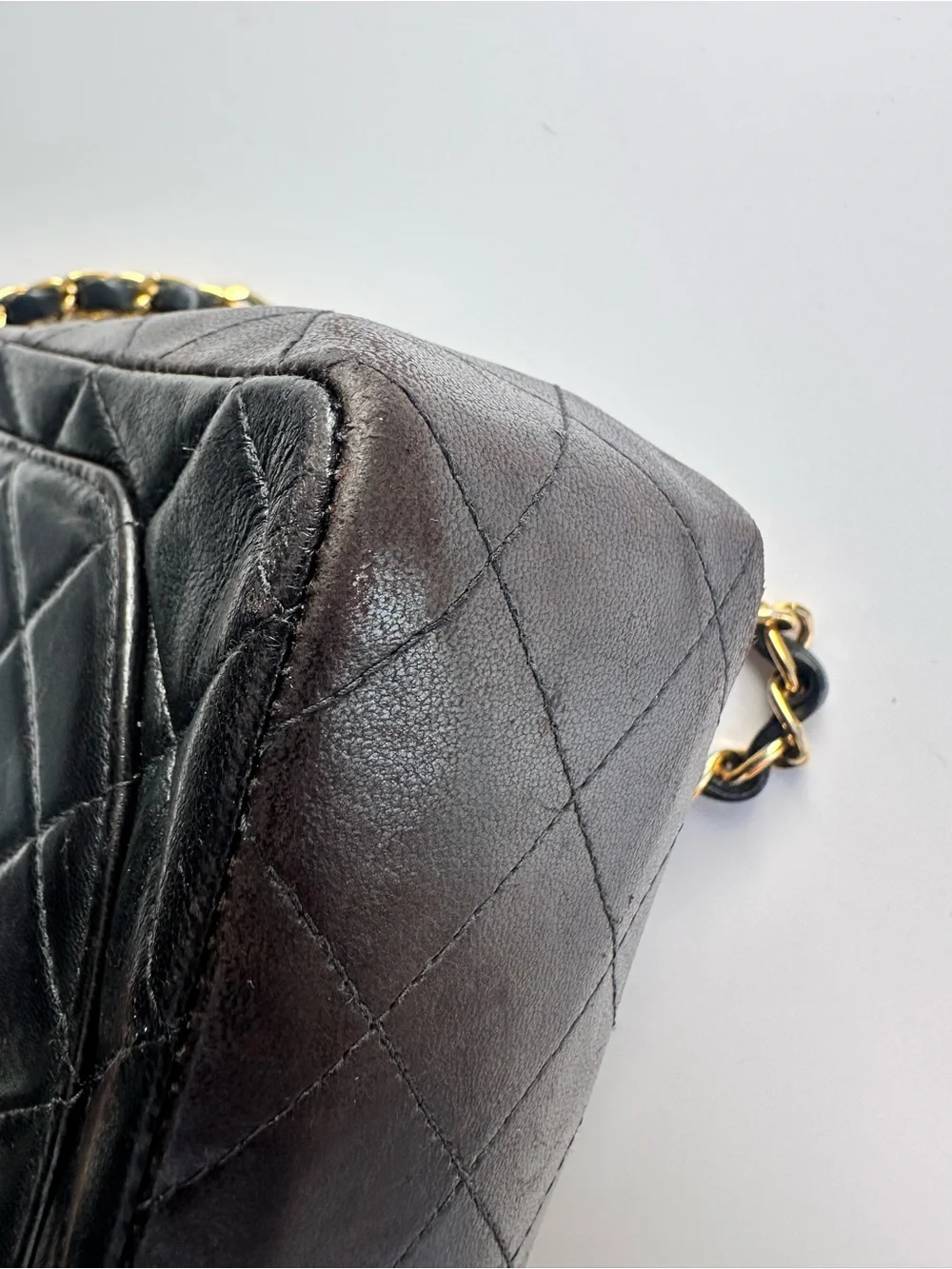 CHANEL Black Quilted Lambskin Mini Flap Crossbody with Gold Chain - Picture 11 of 14